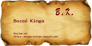 Bozsó Kinga névjegykártya